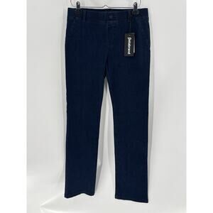 NWT Betabrand Dress Pant Yoga Jeans Womens Large Long Blue Dark Wash Stretch